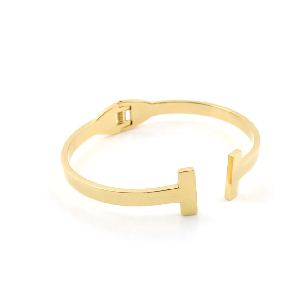 Expandable bracelet gold t bracelet for her