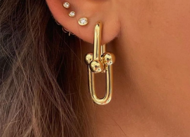 Bold Intertwined Double U Link Earrings