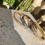 Triple Row Gem Encrusted 18k Gold Screw-on Bangle Bracelet