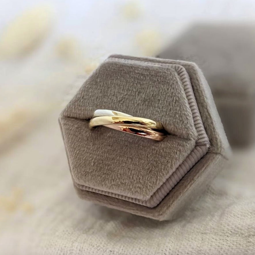 Dainty Thin Three Tone Ring