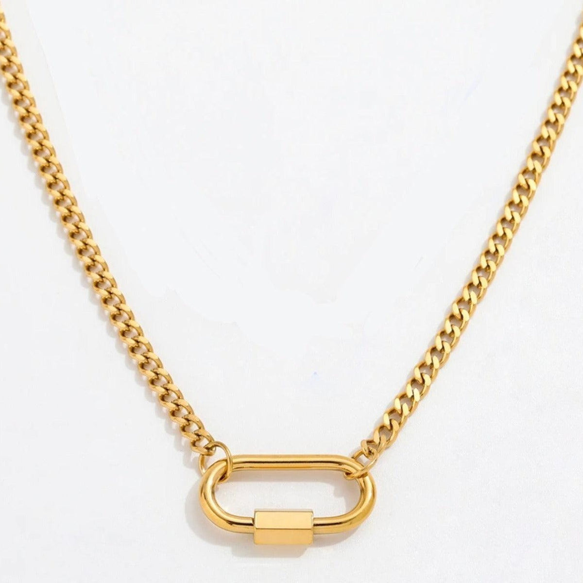 Lock Paperclip Chain Necklace Lock Chain Link Necklace Lock 