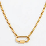 Gold carabiner pendant necklace