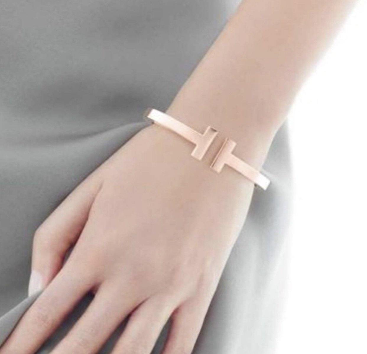 Rose Gold T Bracelet T Wire Cuff Bangle