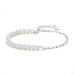 Silver Pearl x Paperclip Chain Bracelet
