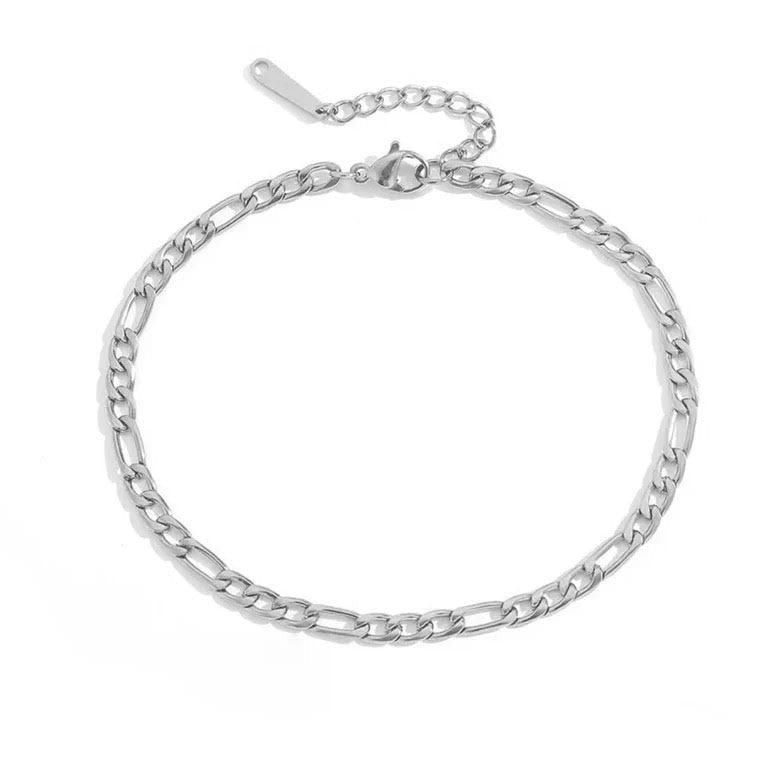 Womens Figaro Chain Bracelet Silver