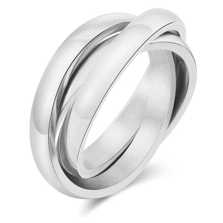 silver triple band ring for her 1 oak jewelry