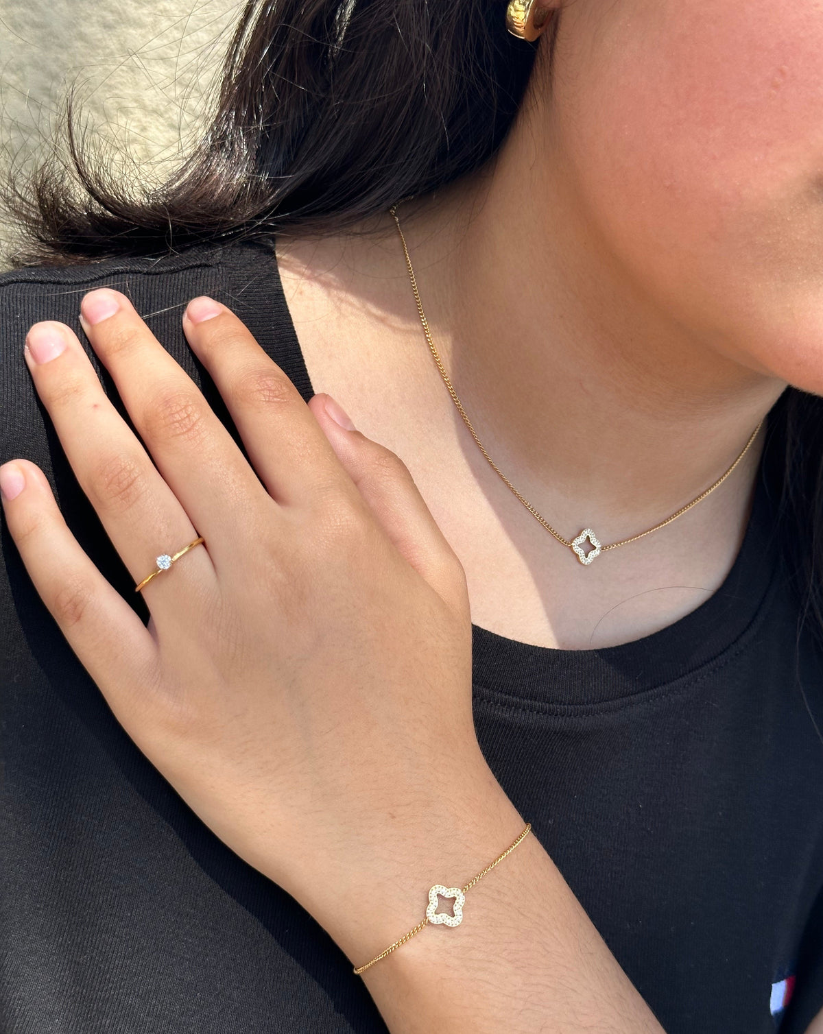 18k Gold Stackable Mini Solitaire Ring | Petite Single Diamond Ring ...