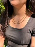 Womens 2pc Wheat Chain And Cuban Chain Layering Necklaces