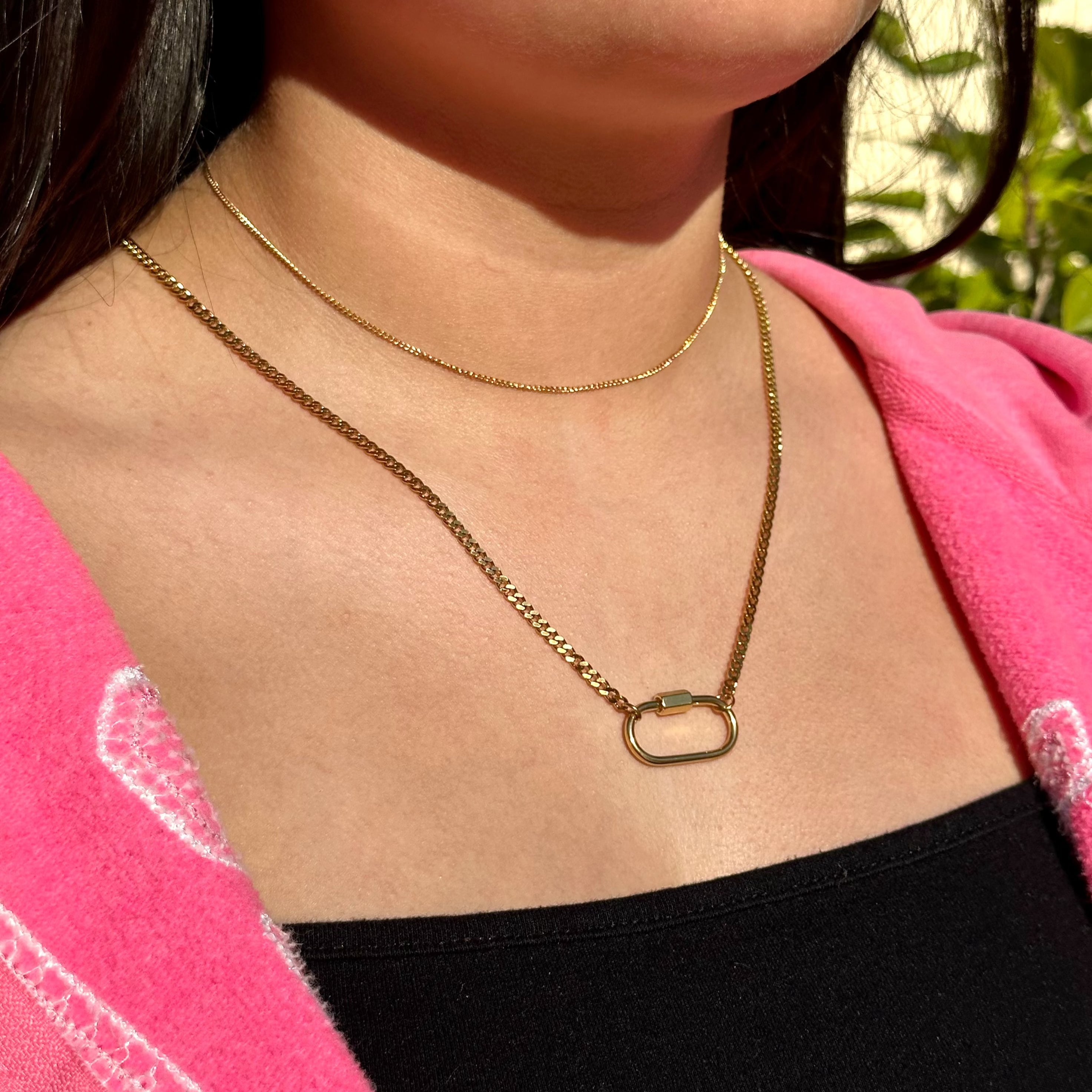 Carabiner Charm Lock Necklace