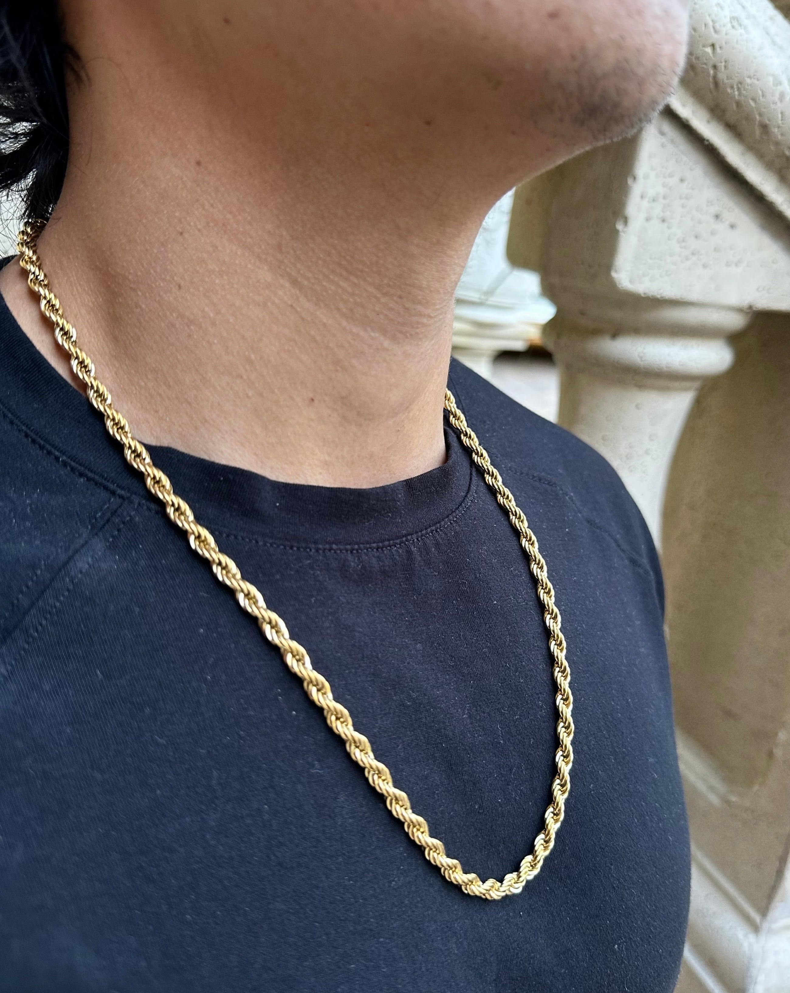 Men's Twist Rope Chain Necklace, Essentials Rope Chain Necklace, Mens ...