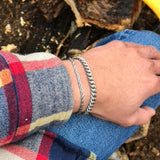Mens Silver Chain Bracelet Sets