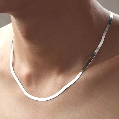 Men's Flat Herringbone Necklace Chain - 1 Øak