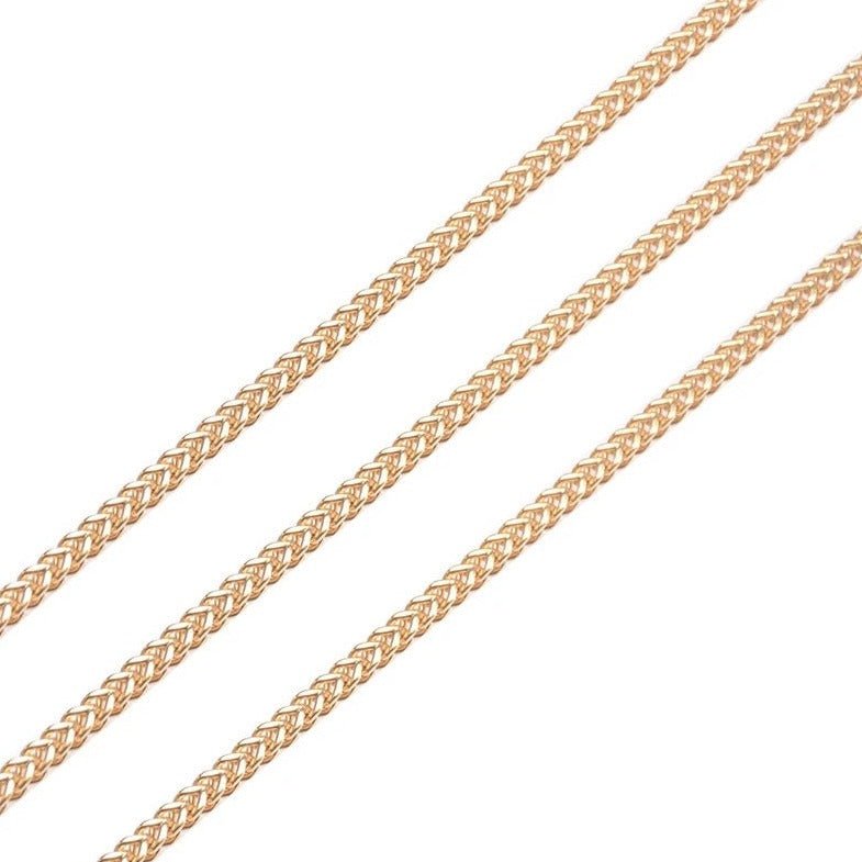Men's 18k Gold Wheat Chain Necklace