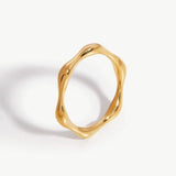 Gold Wave ring Simple Ring