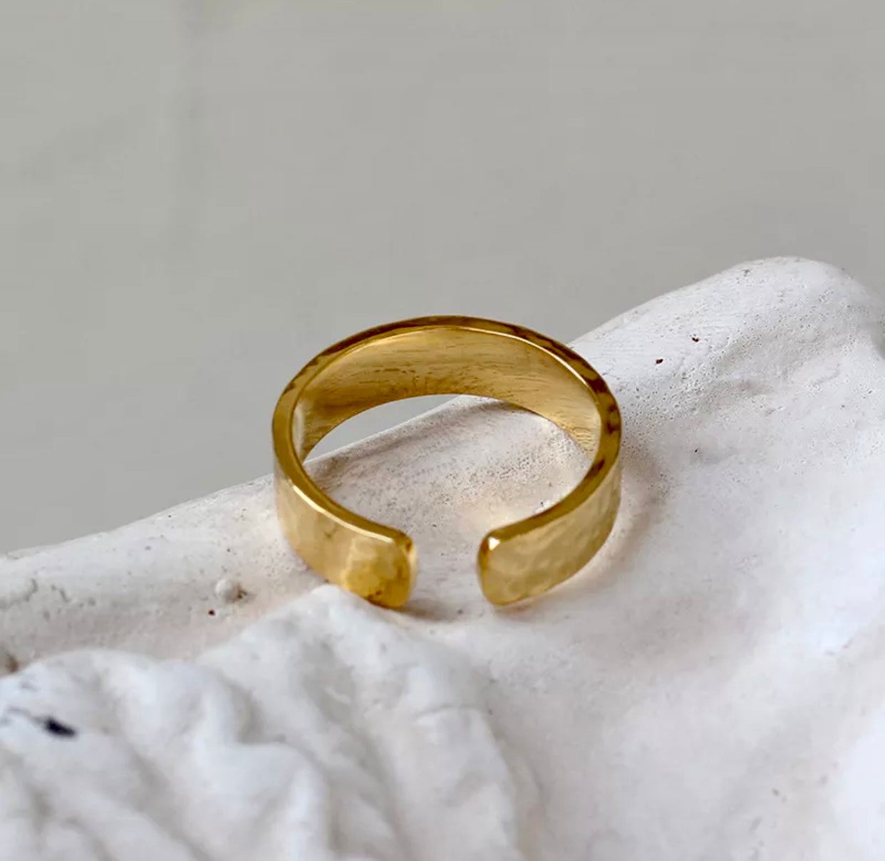 Thick gold ring gold stacking rings open back ring 1 oak jewelry