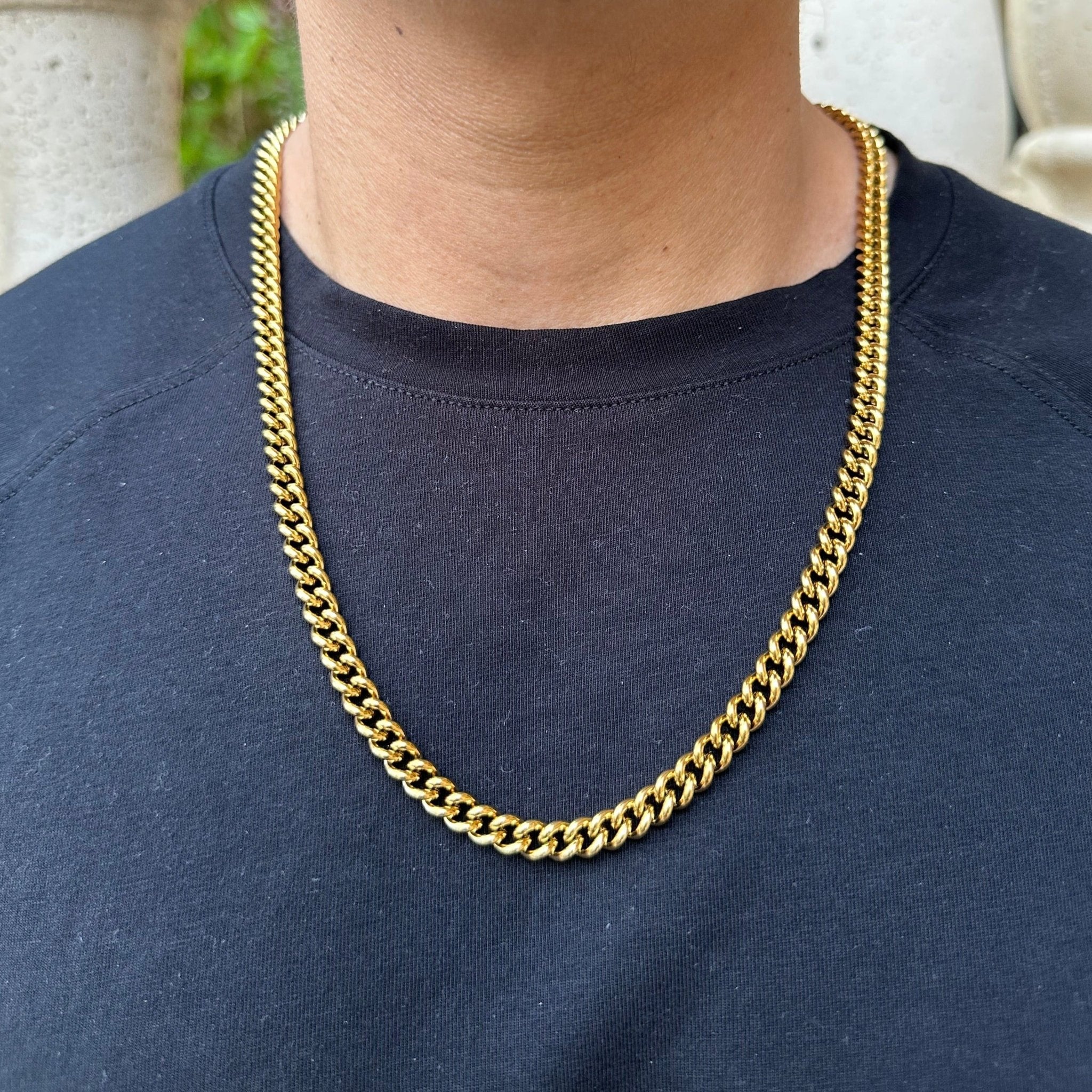 Men's Round Chain Necklace Silver / Gold