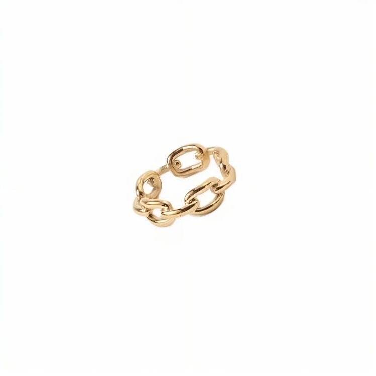 14k Gold Chain Ring - 1 Øak