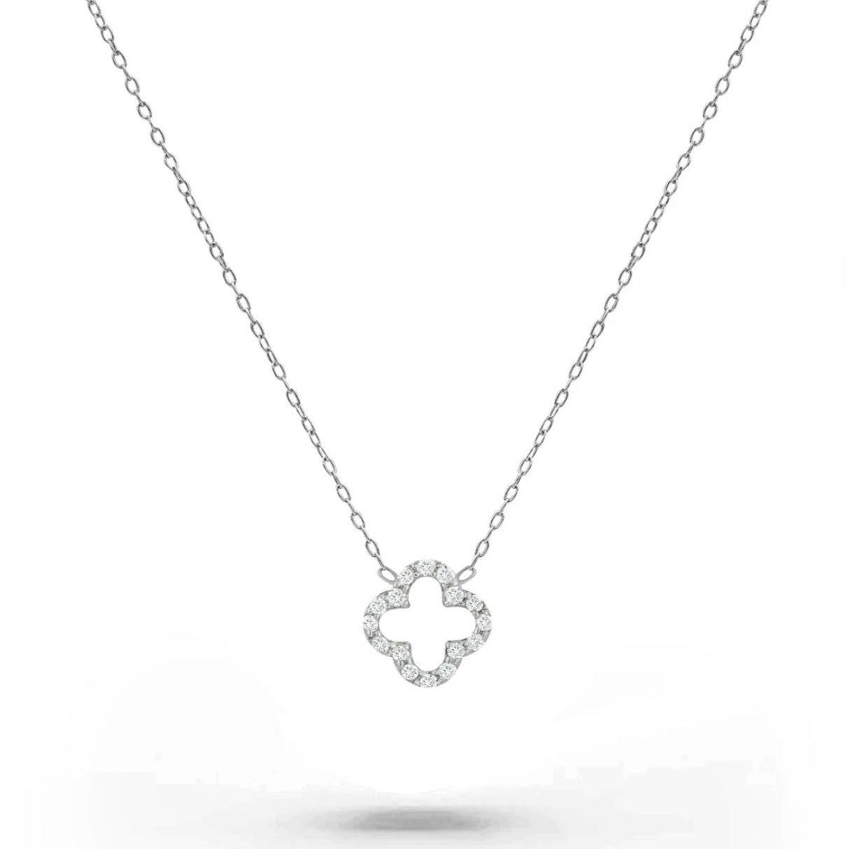 silver clover leaf jewelry clover white gold necklace 