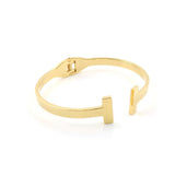 Gift Bracelet for Women: Double T Cuff Bangle with Adjustable Clasp