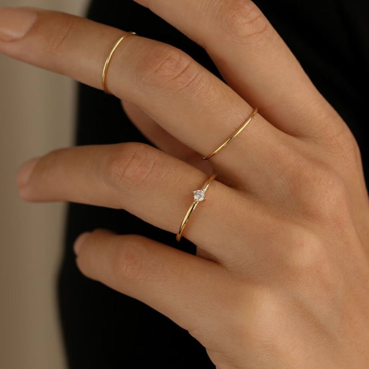 Aesthetic rings gold ring set from 1 oak jewelry