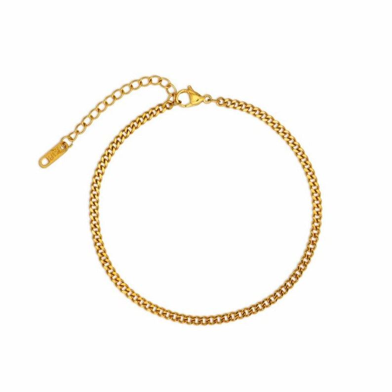 Thin Golden Bracelet 3mm chain bracelet dainty gold bracelet 