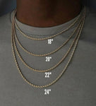Mens gold chain sizes and how it will look