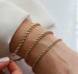 Set of 3 Gold Rope Chain Bracelets
