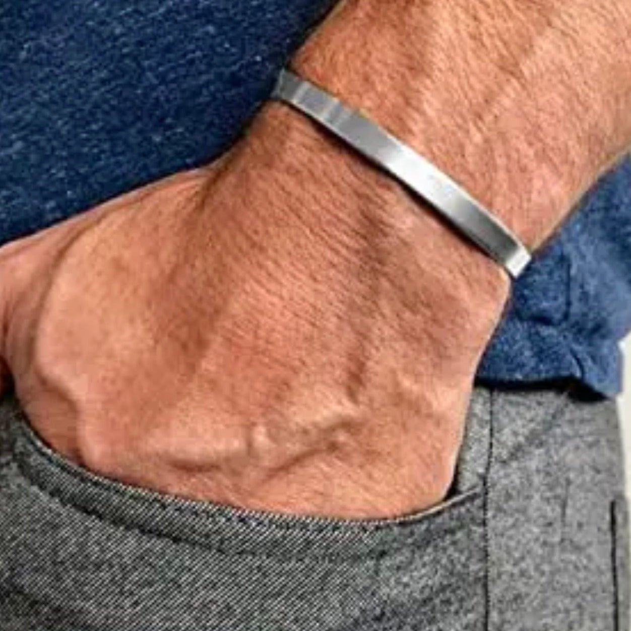 Men's Rustic Steel Cuff Bracelet