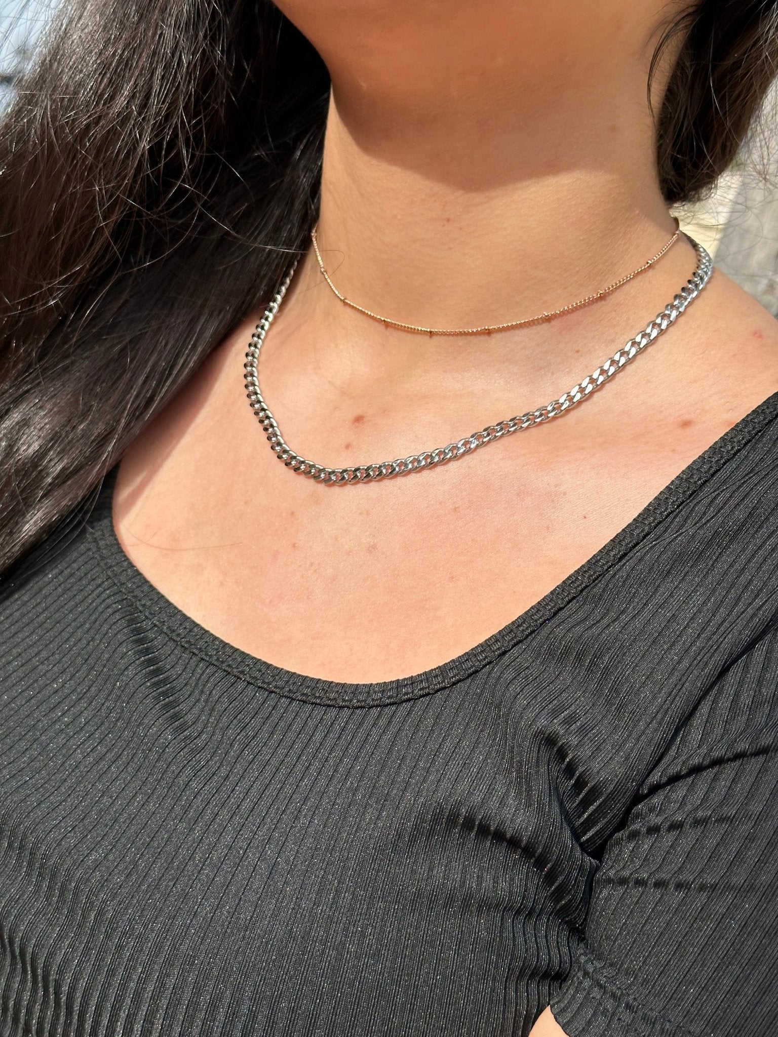 Dainty silver on sale choker necklace