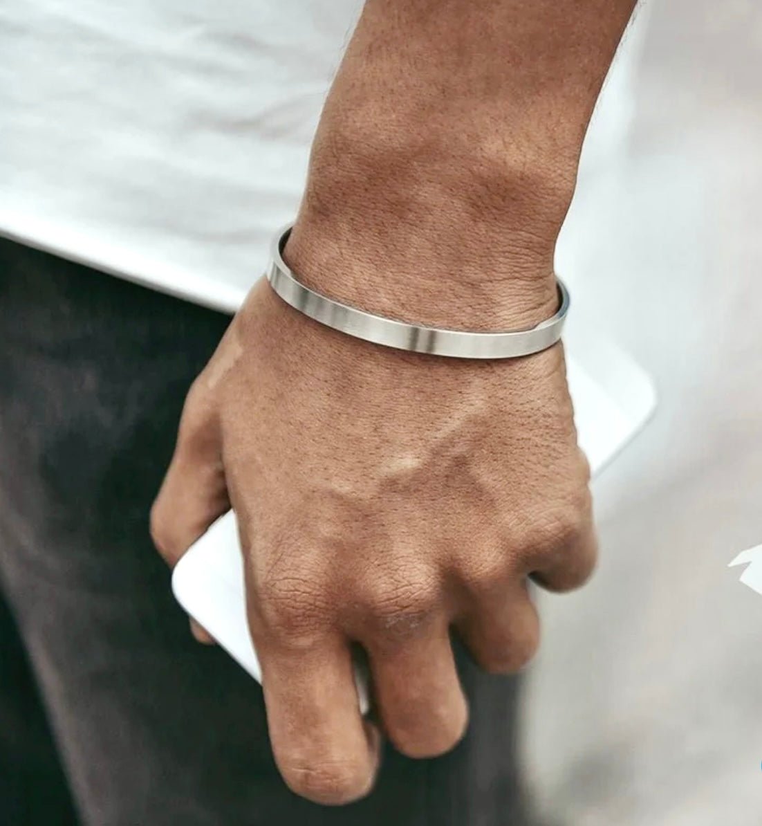Men's Rustic Steel Cuff Bracelet