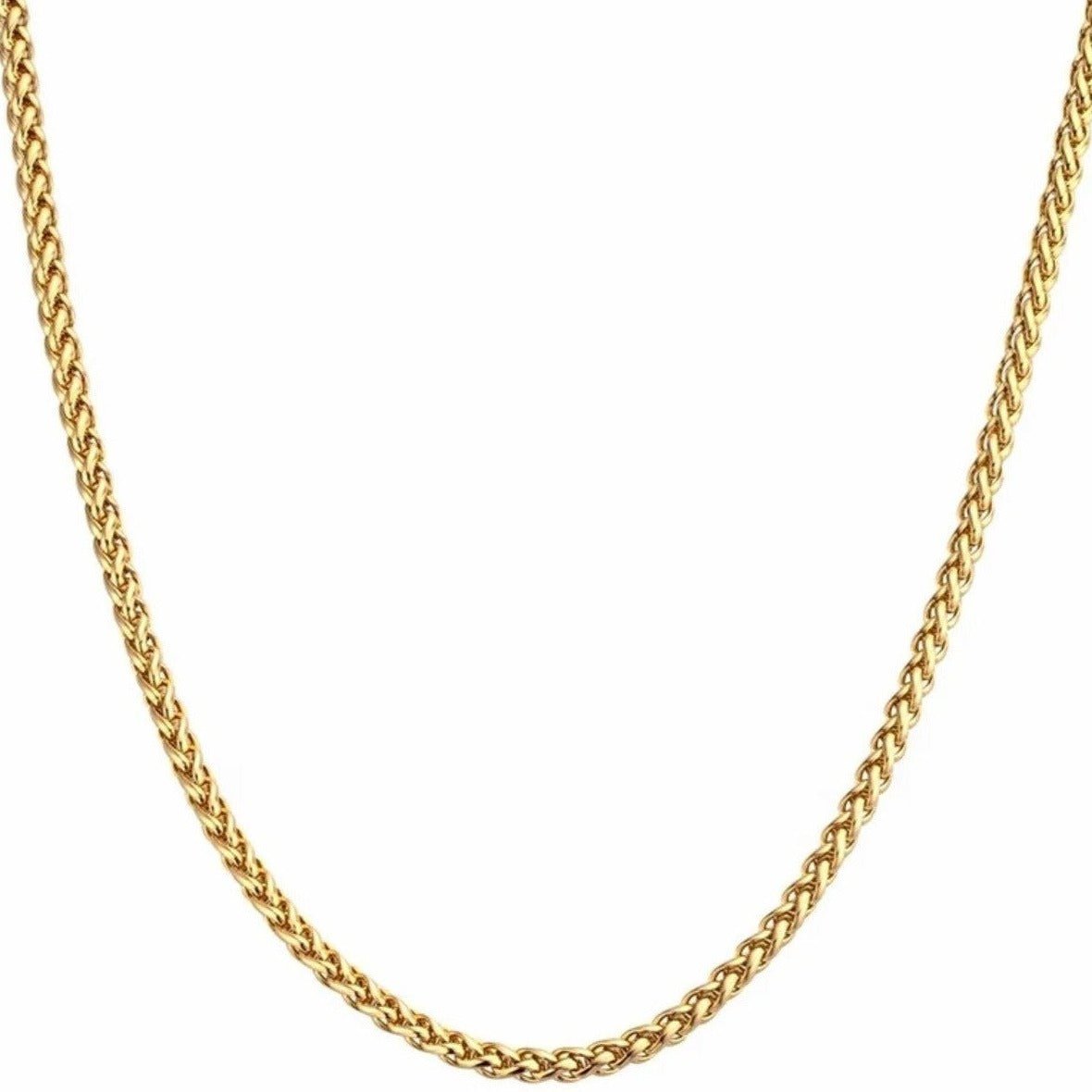 Men's 18k Gold Wheat Chain Necklace - 1 Øak