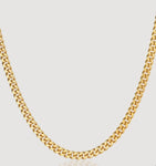 Men's 18k Gold Curb Chain Stamped Necklace - 1 Øak