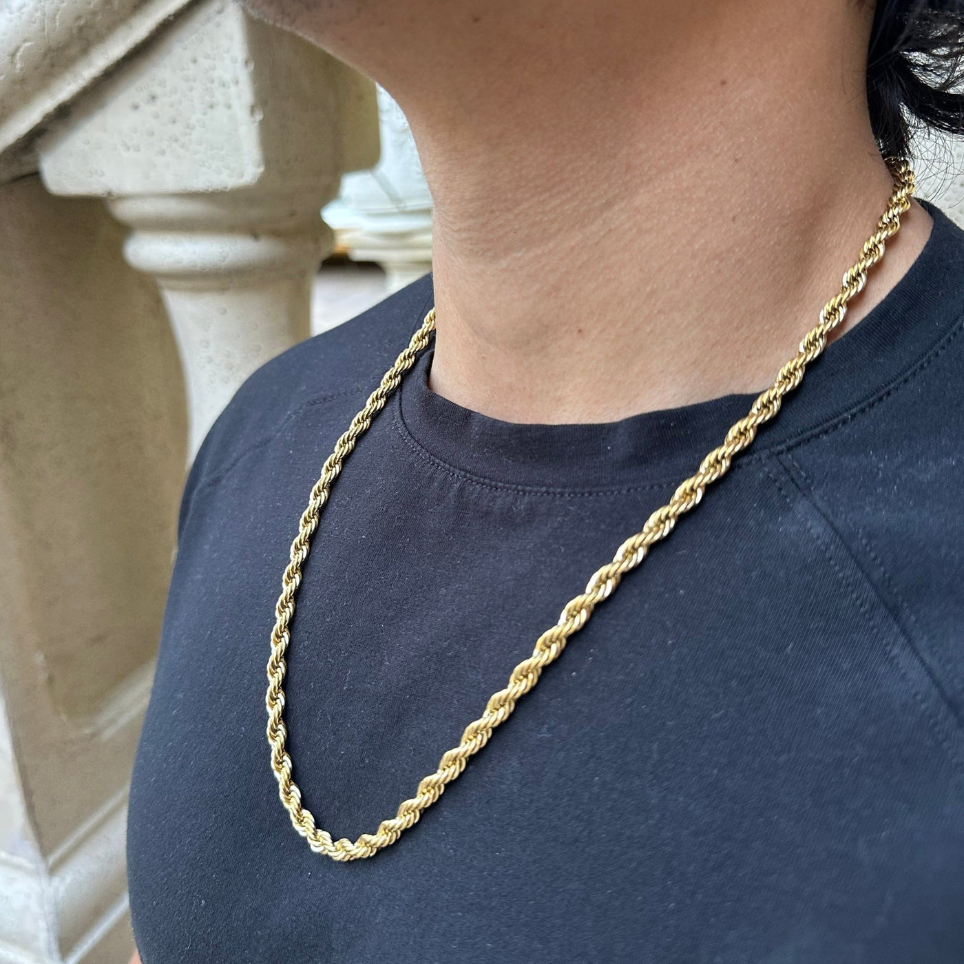 Men's Rope Chain Necklace Twisted Chain Necklace