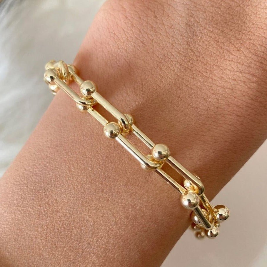 Hardware link bracelet gauge bracelet from 1 oak jewelry