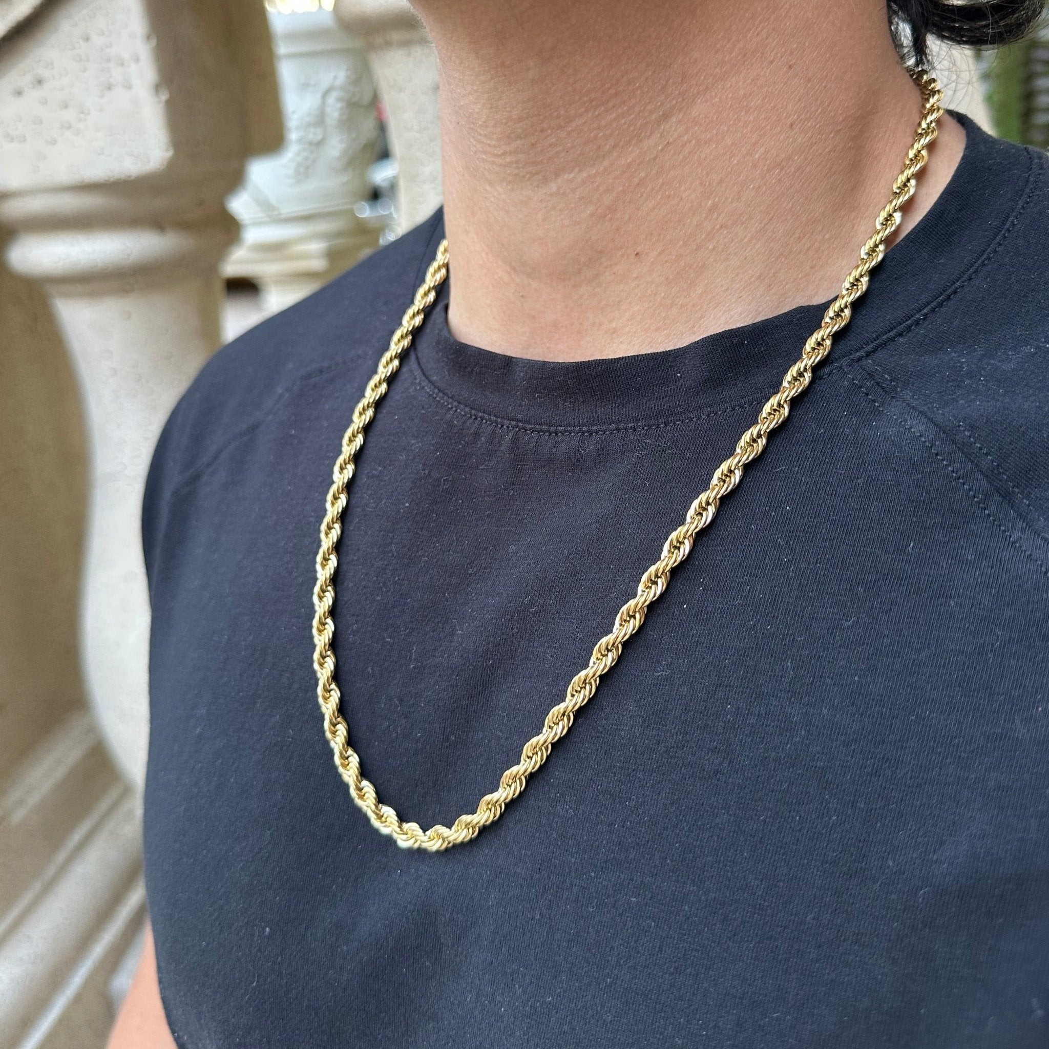 14kt Yellow Gold Men's Twisted Rope Chain Necklace and Bracelet Set -  Walmart.com
