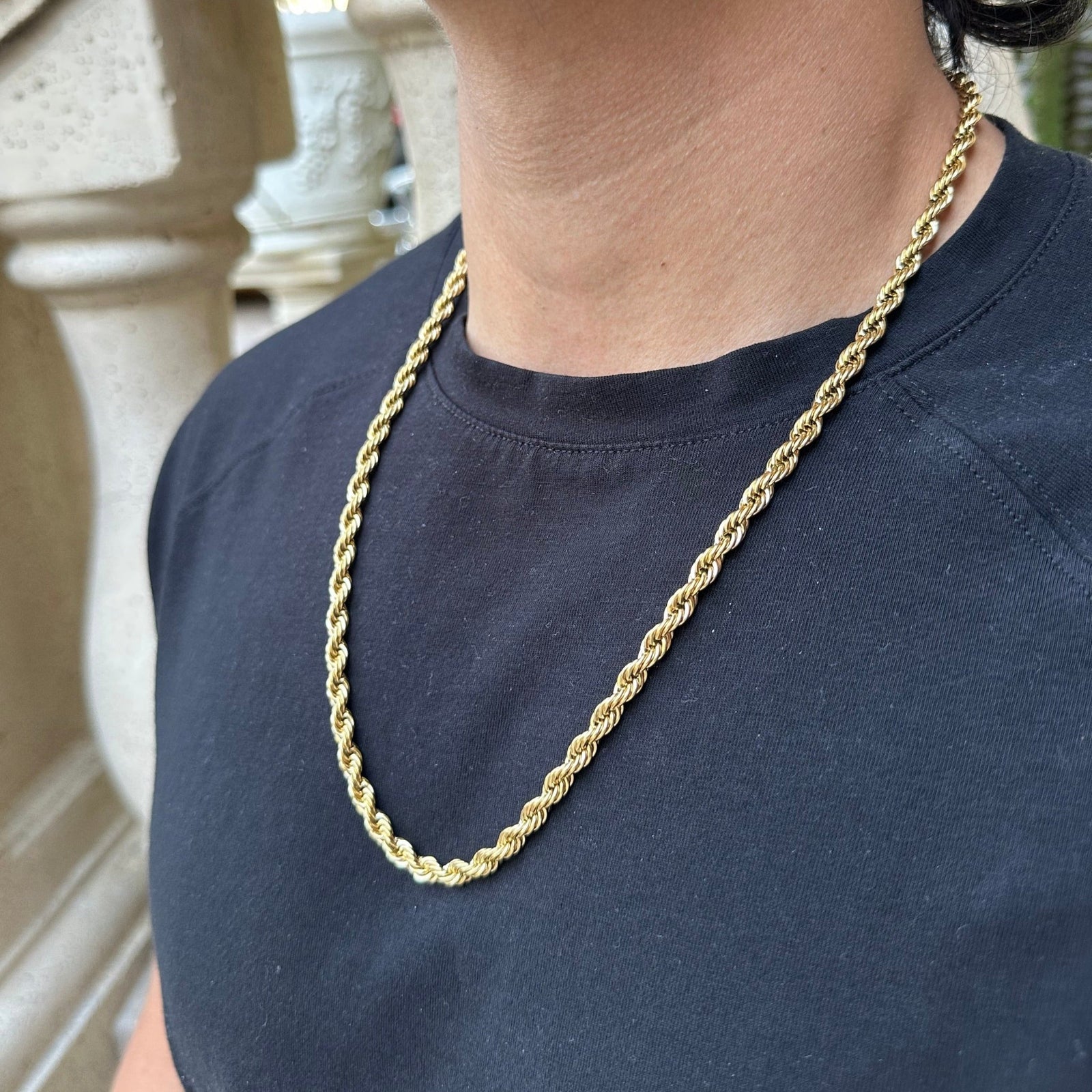 Men's Rope Chain Necklace Twisted Chain Necklace