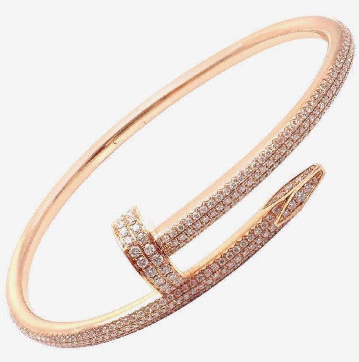 rose gold diamond encrusted bracelet juste un clou bracelet