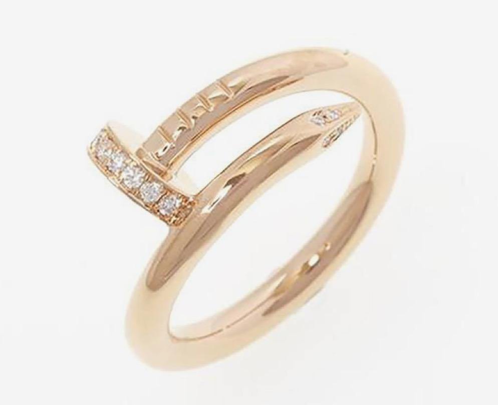 Womens Dainty Gem Encrusted Glimmering Gold Stack Ring