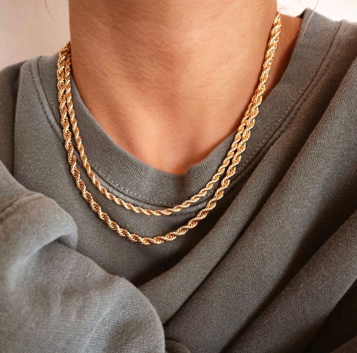 Gold Rope chain necklaces