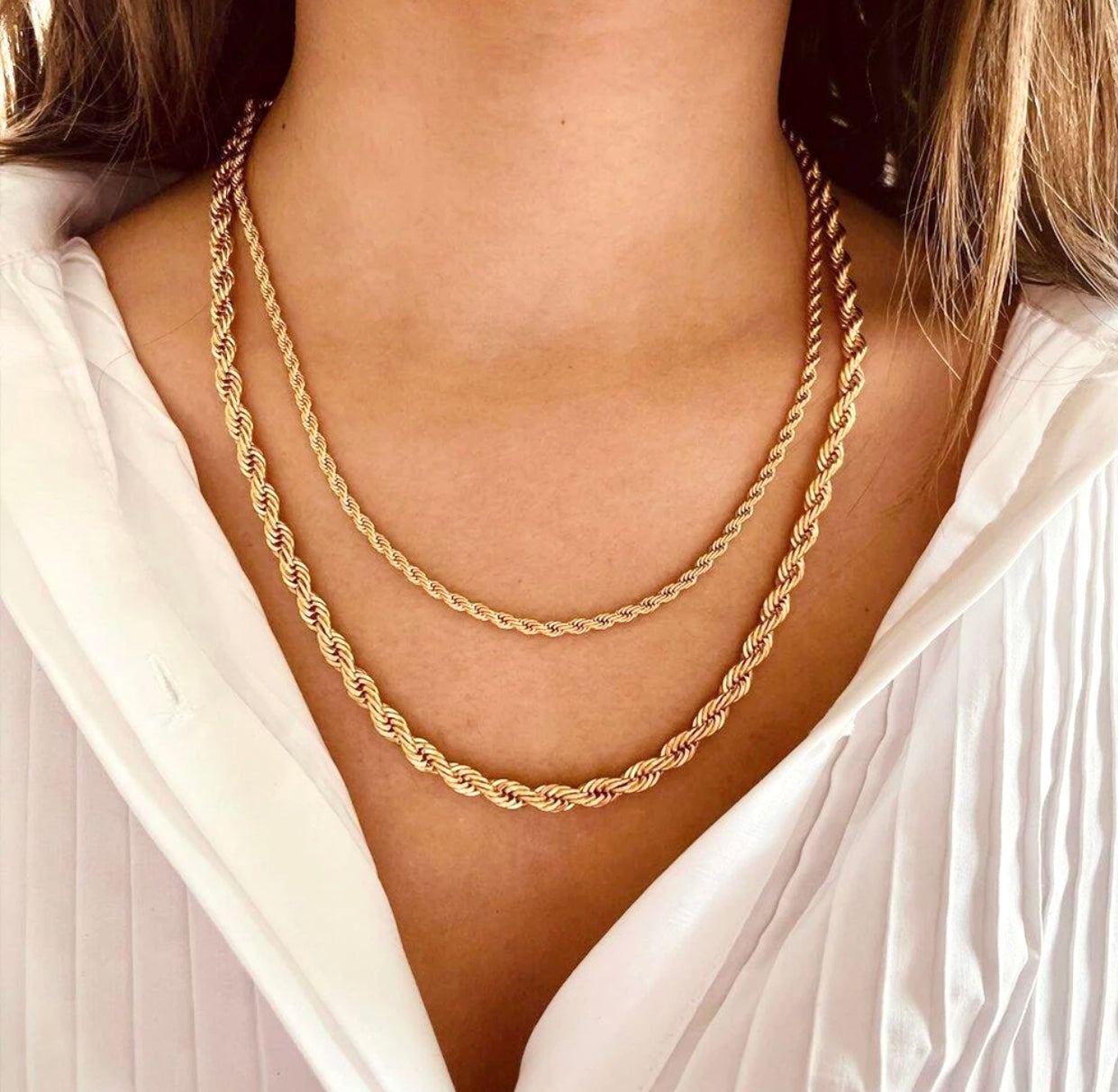 Womens gold rope on sale chain