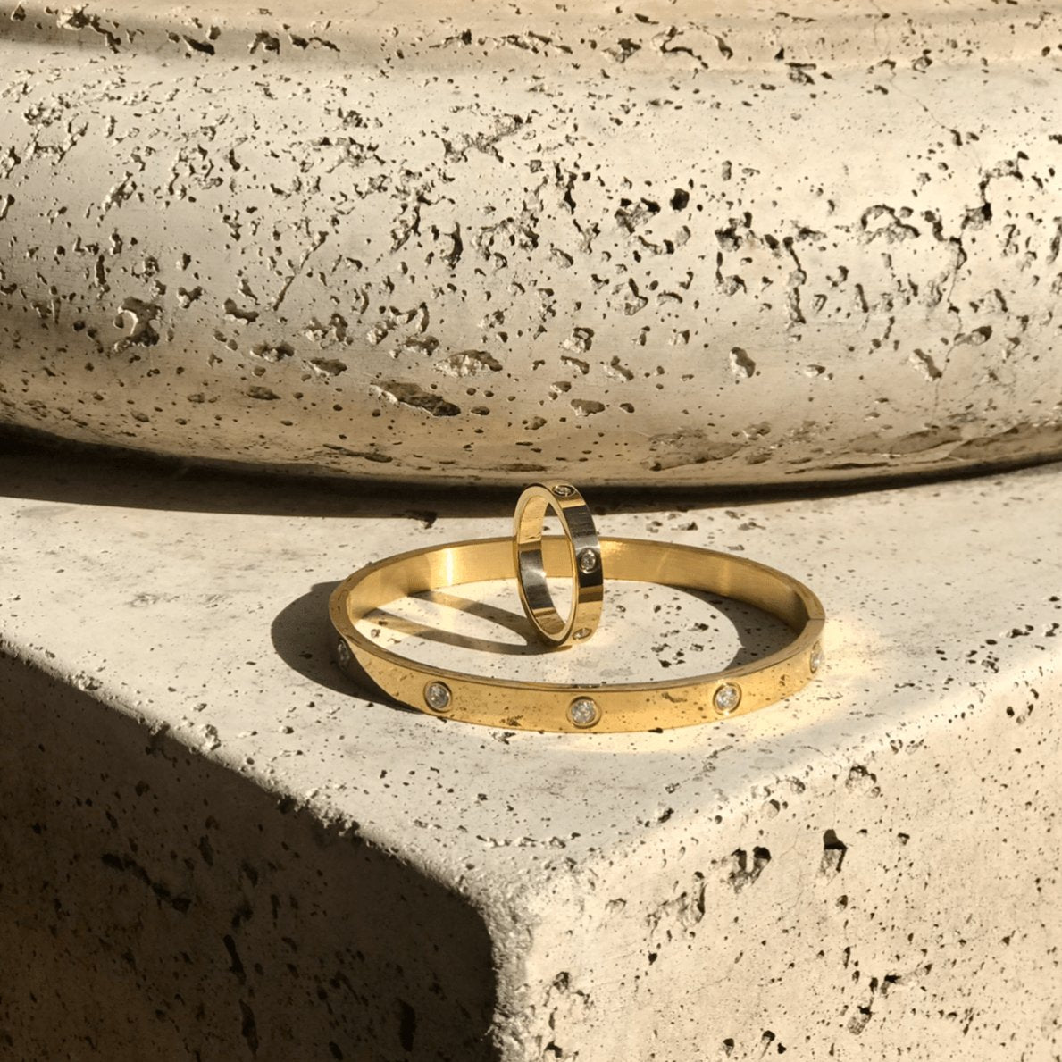 1 oak jewelry gold bracelet ring set love bracelet set