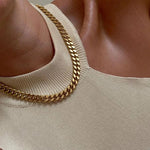 Gold Curb Chain Necklace - 1 Øak