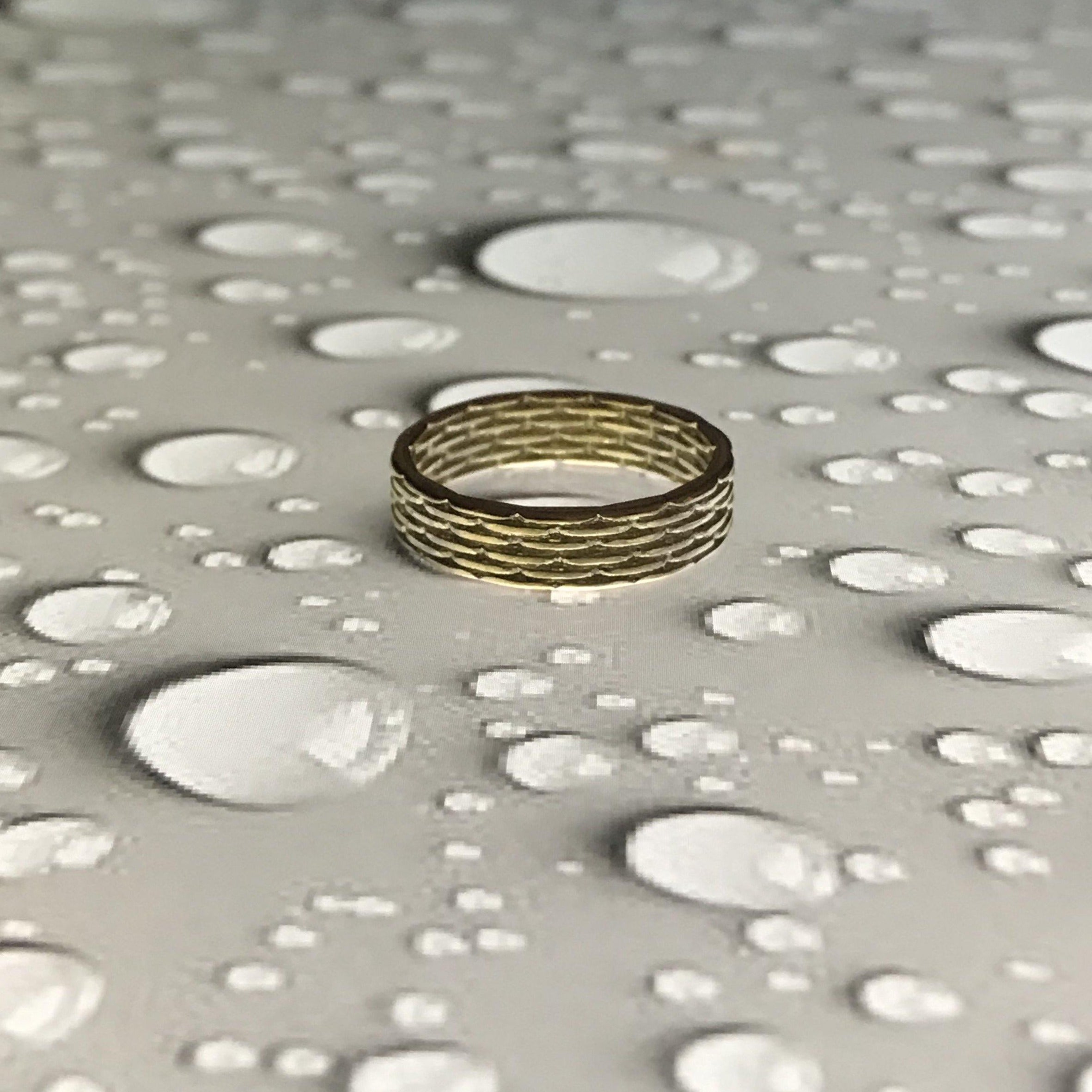 18k Pinky Ring Textured Ring Gold Midi Rings Textured Ring Textured ...