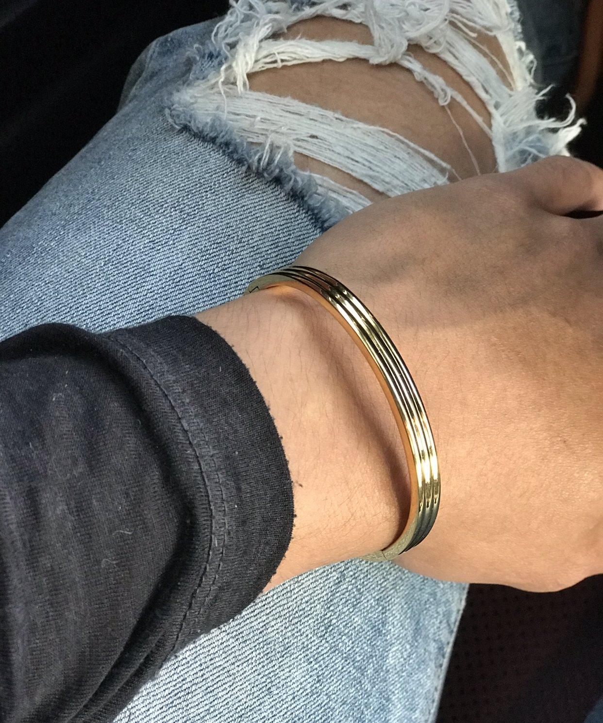 Men's Gold Hinge Bracelet For Him 