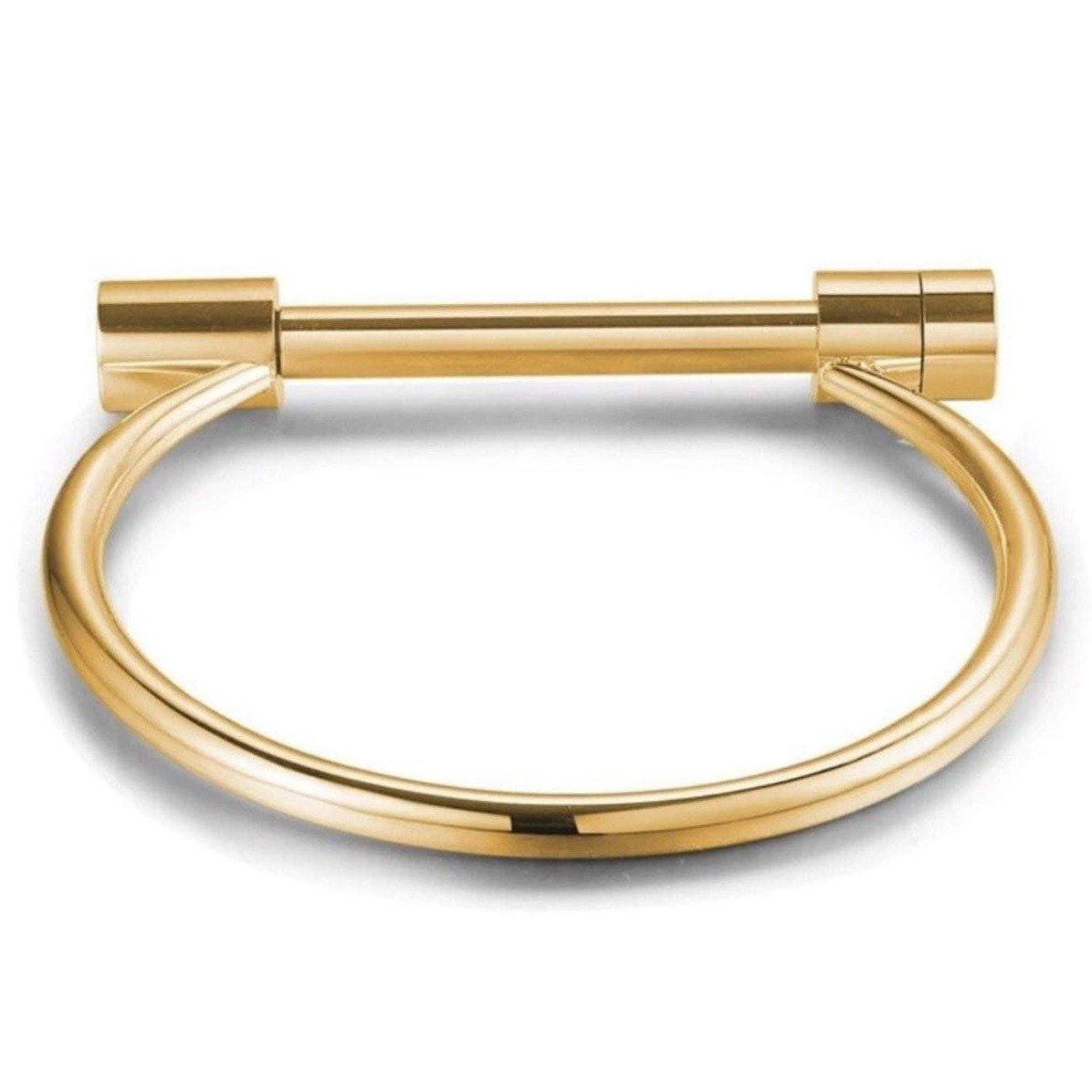 Men's 18k Gold Screw Bangle