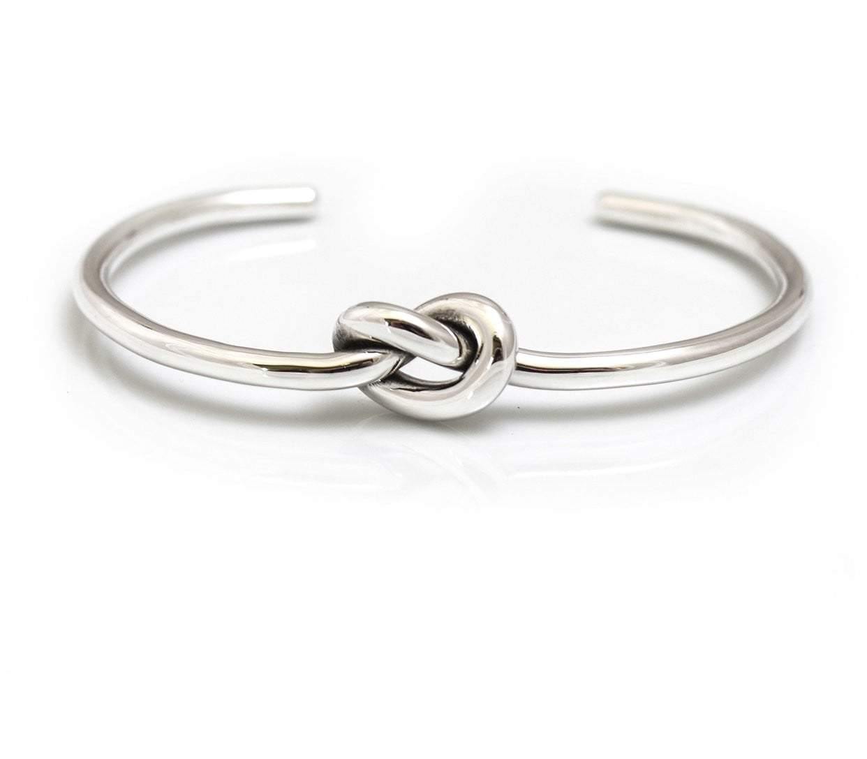 Women's Dainty Silver Bracelet Knotted Love Knot Cuff