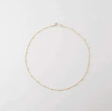 14k Delicate Gold Adjustable Necklace Choker - 1 Øak