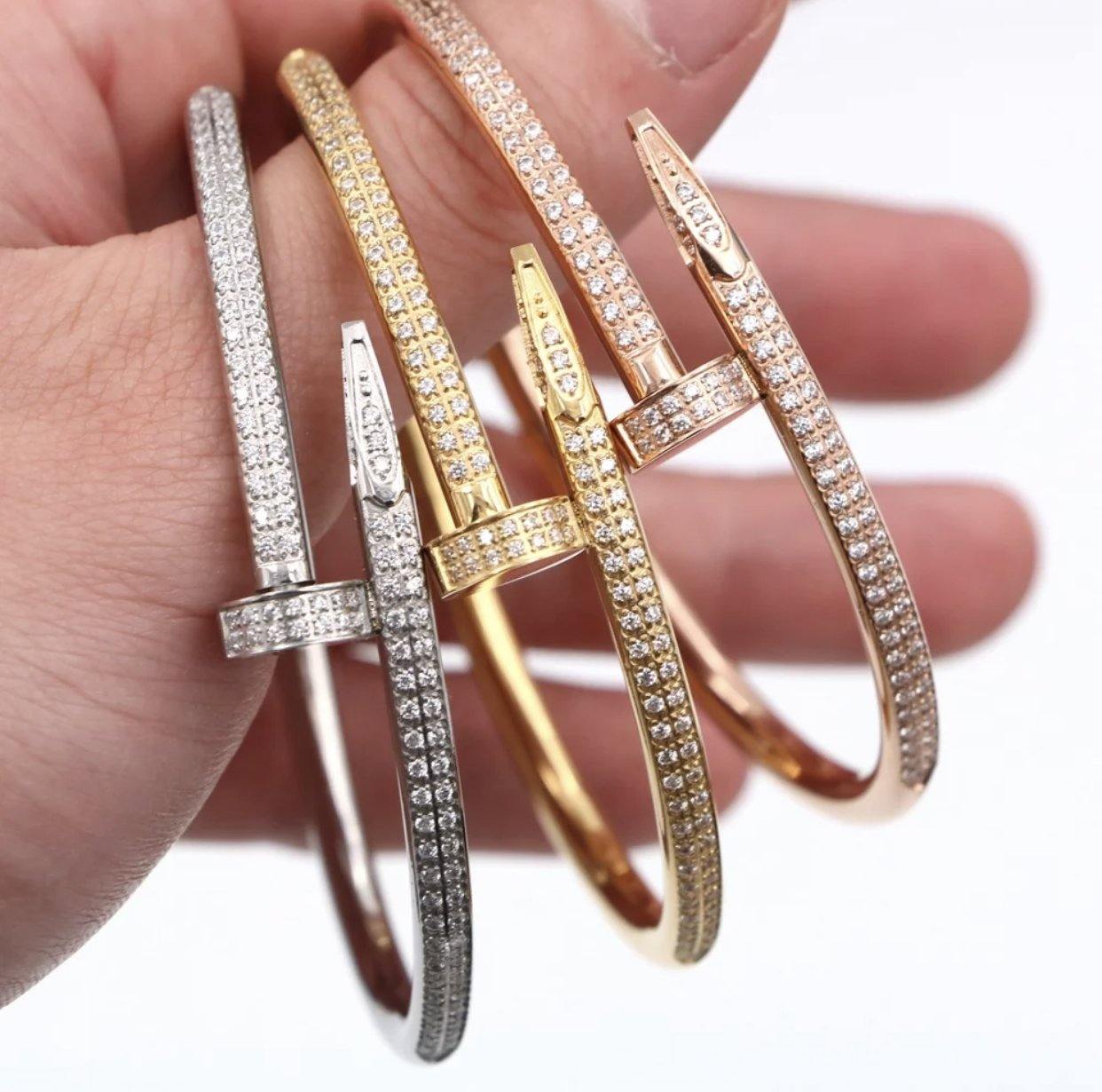 gold diamond encrusted bracelet for women