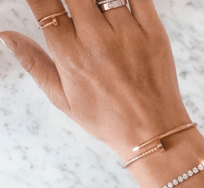 Dainty Gold Ring and Bracelet Stack