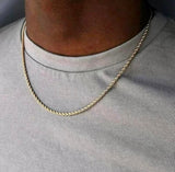 Mens 18k Gold Rope Chain Necklace - 1 Øak
